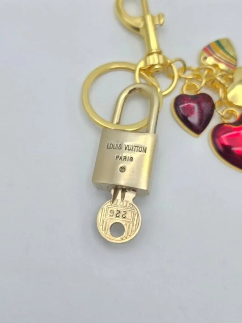 Authentic LV Gold Padlock 🔒Unbranded Heart Keychain Charm for Louis Vuitton Bag